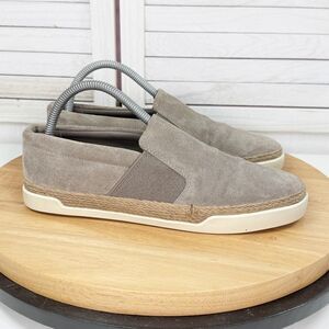 Vince Johan Suede Slip On Sneakers Taupe Tan Womens 8